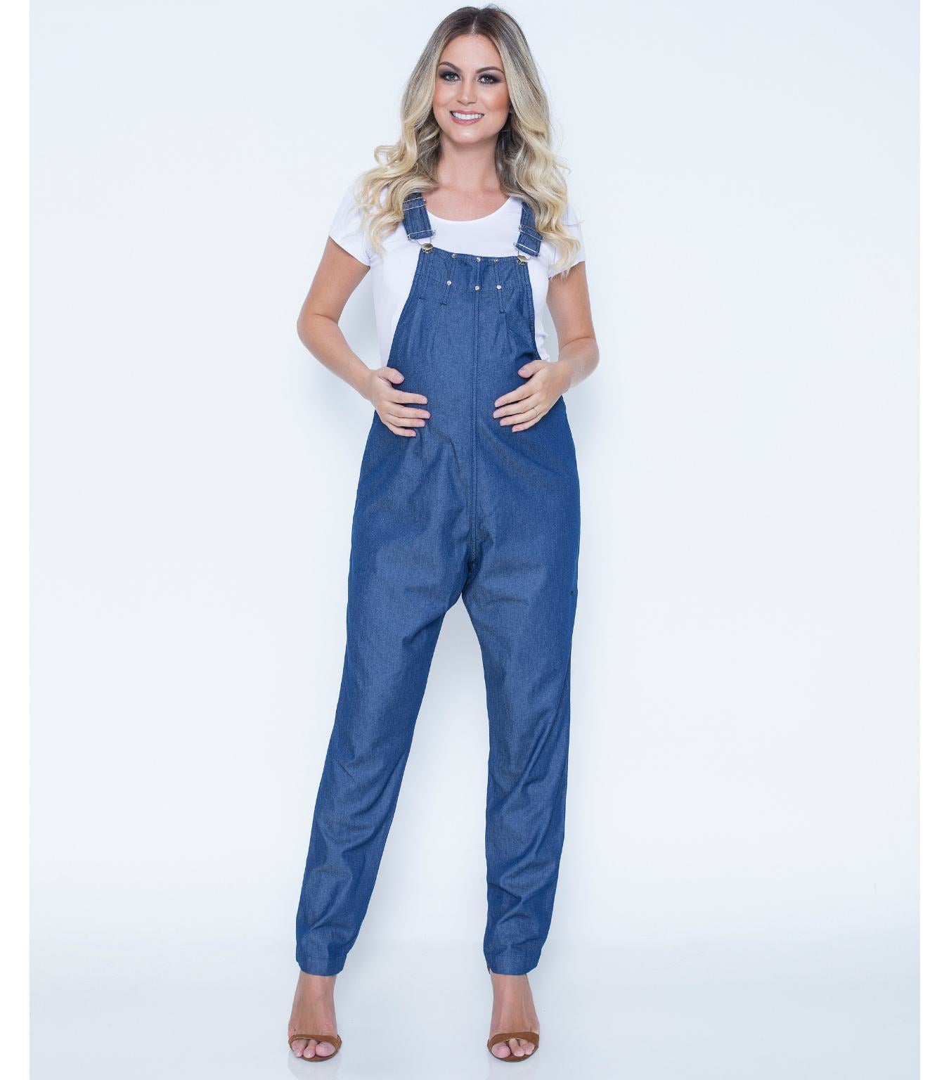 Blue Jeans Maternity Overalls frontal