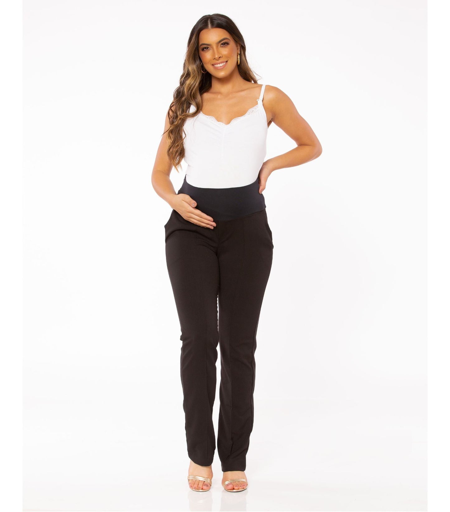 Black Maternity Tailored Work Pants