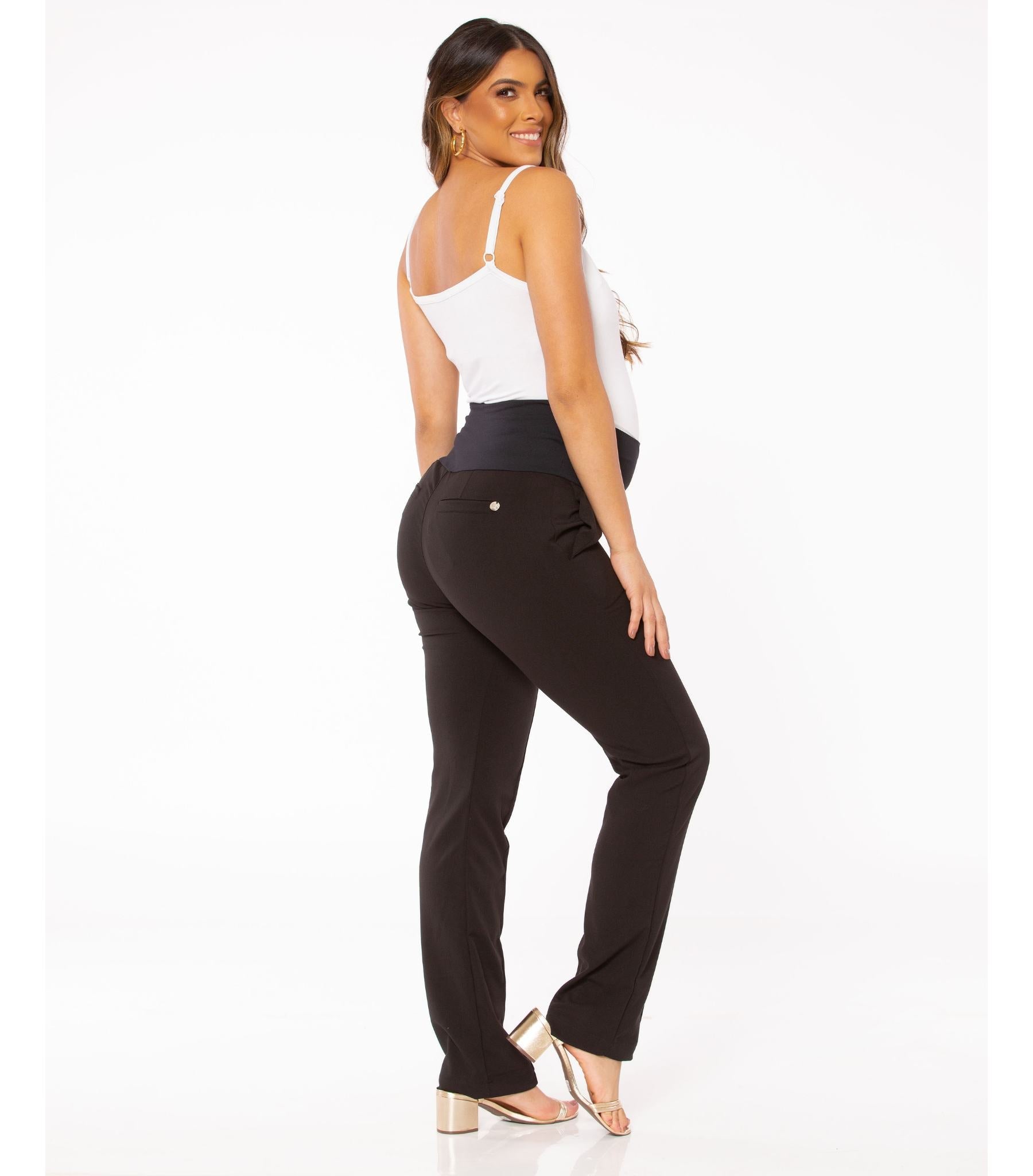 Black Maternity Tailored Work Pants