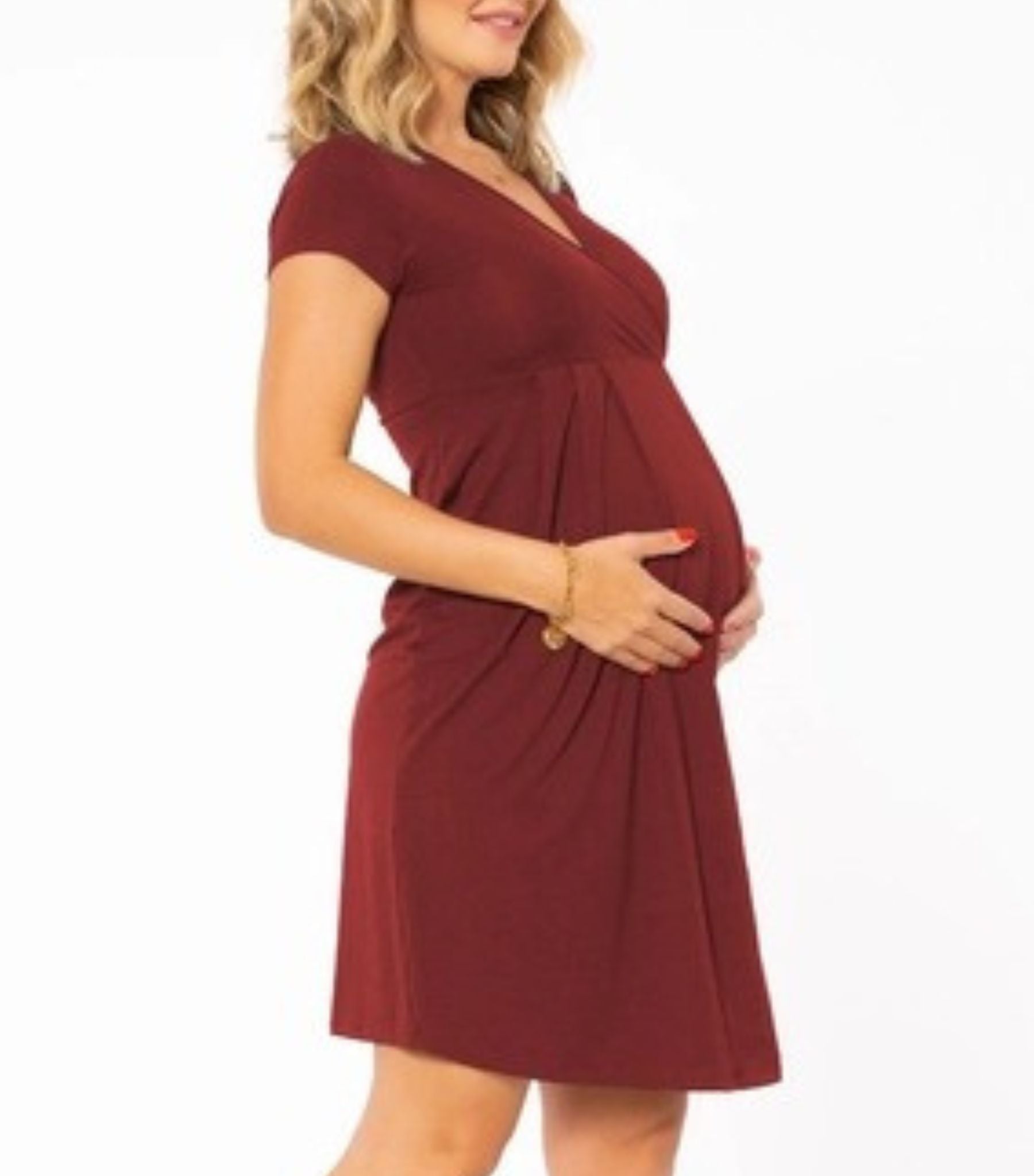 Maternity Romper/Dress - Nursing Top - Black or Burgundy