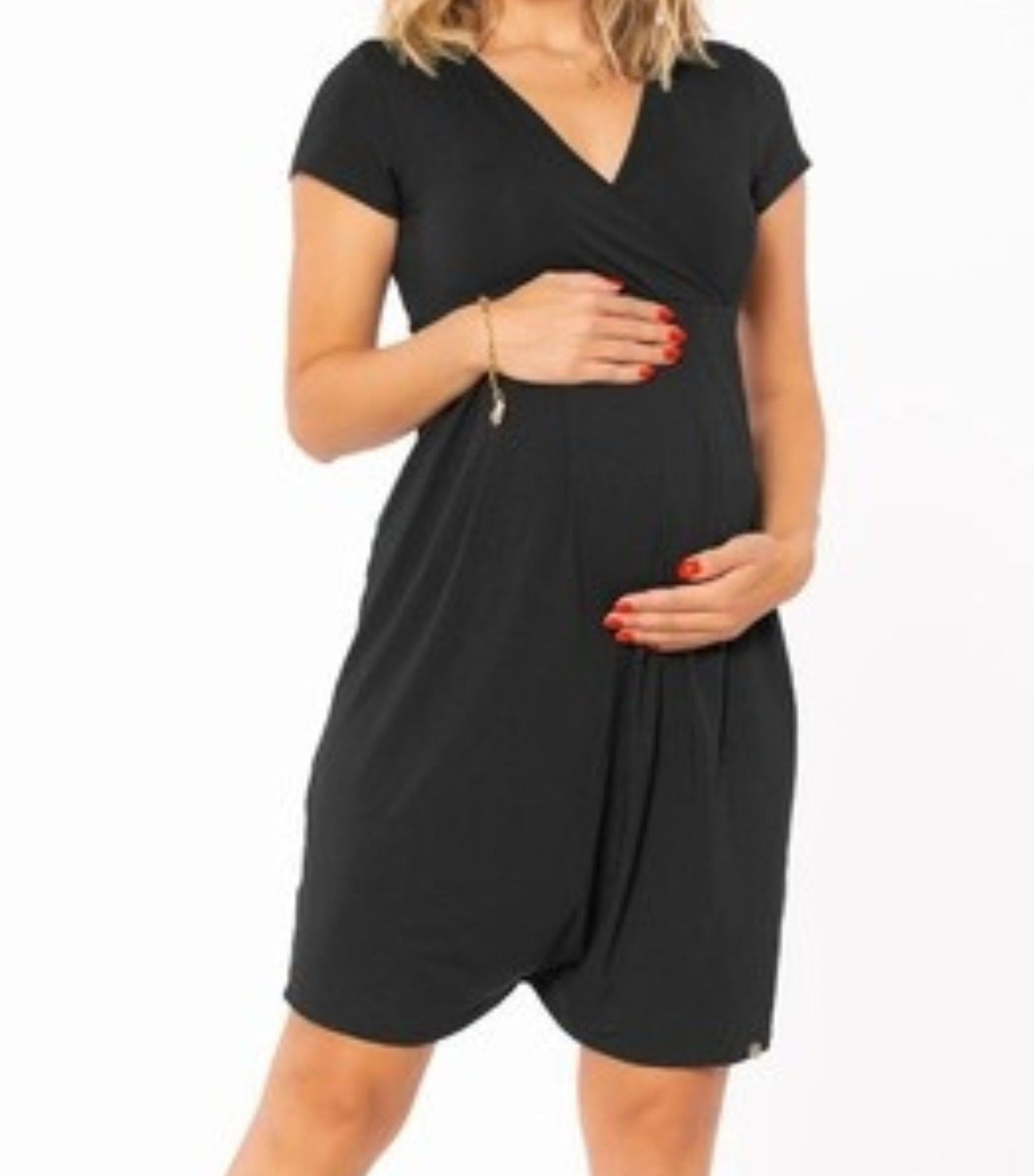 Maternity Romper/Dress - Nursing Top - Black or Burgundy