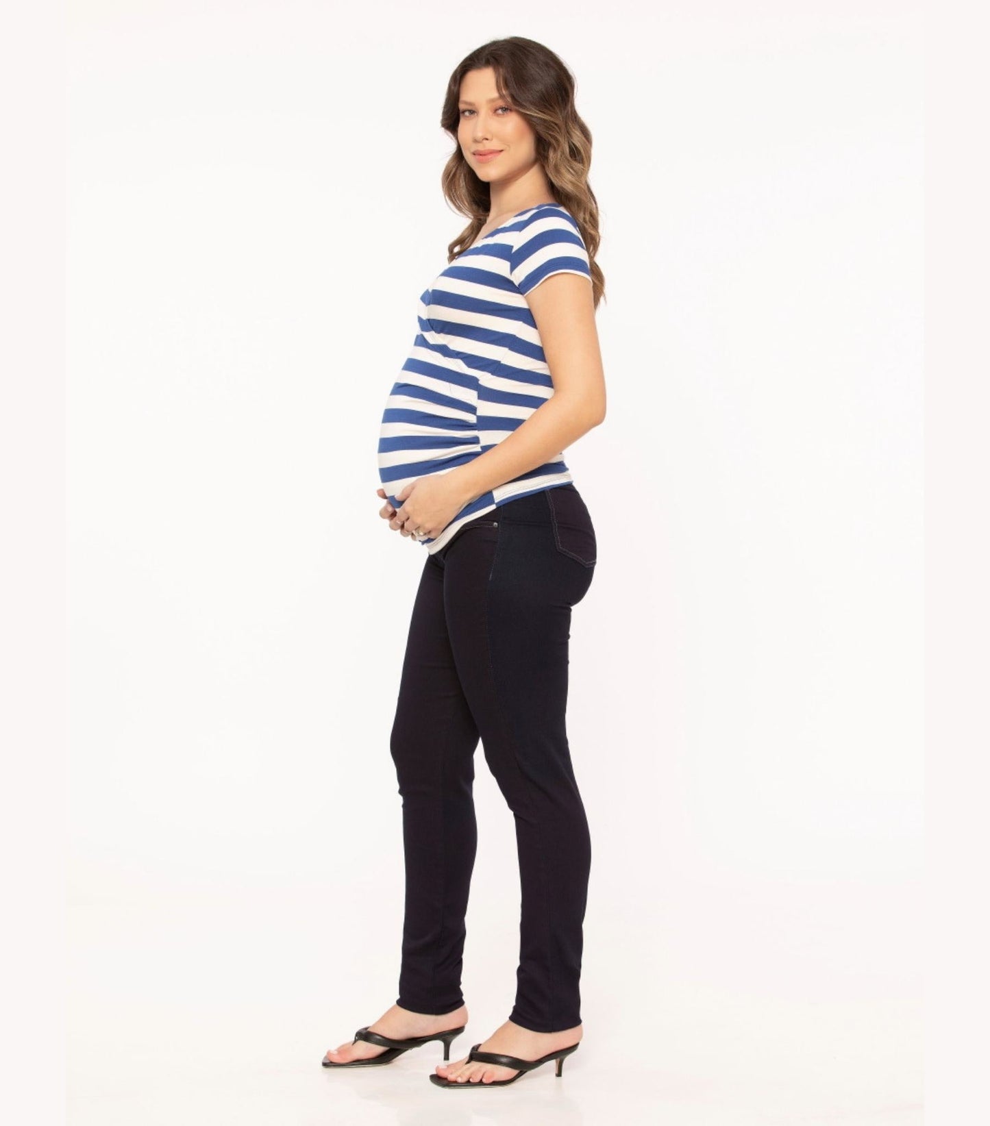 Maternity Tank Top Striped Blue - Wrap Nursing Top